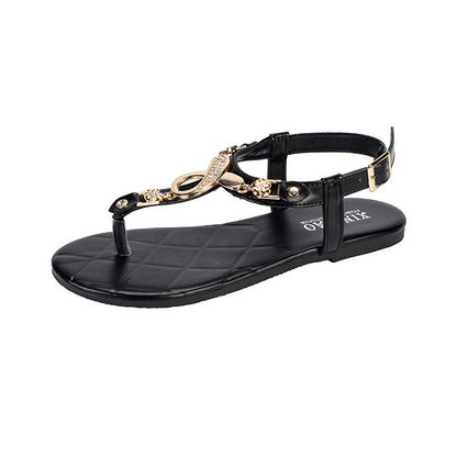Violetta | Women’s Orthopedic Rhinestone Toe Ring Flat Sandals