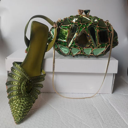 Finette | Women’s Orthopedic Rhinestone Pointed Toe Slingback Heels