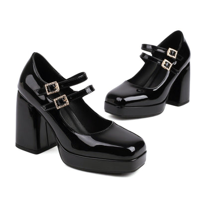Janessa | Women’s Orthopedic Double Strap Platform Mary Jane Heels