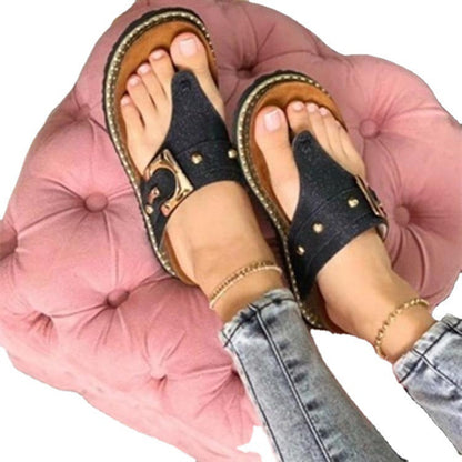 OrthoCare Studded Toe Ring Flat Sandals