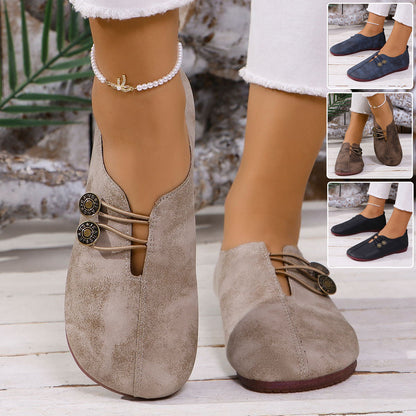 Riviera | Women’s Orthopedic Vintage Button Accent Comfort Loafers