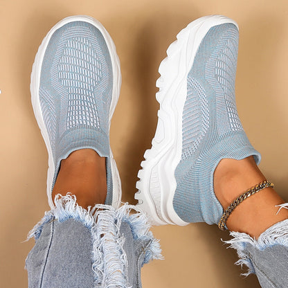OrthoCare Women’s Knit Slip-On Sneakers – Lightweight Breathable Comfort Shoes