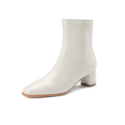 Celeste | Orthopedic Fur-Lined Side-Zip Leather Block Heel Boots