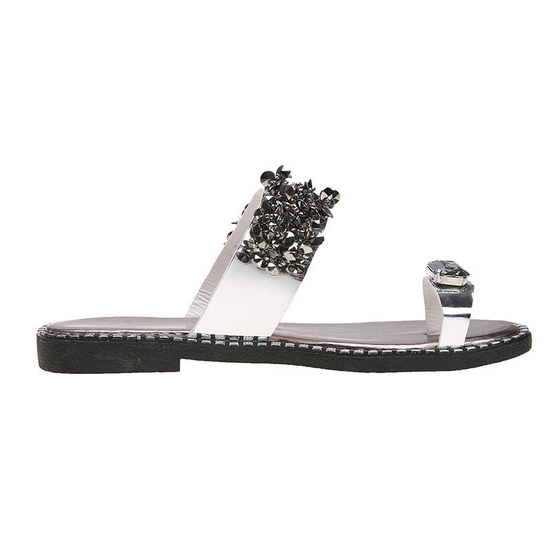 Novalie | Women’s Orthopedic Rhinestone Toe Ring Slide Sandals