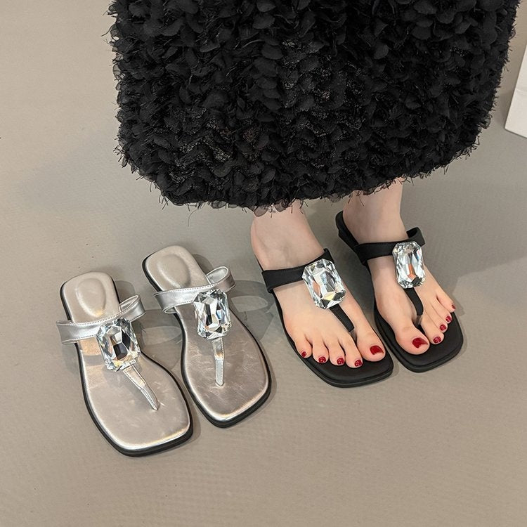 OrthoCare | Crystal Toe Ring Flat Sandals