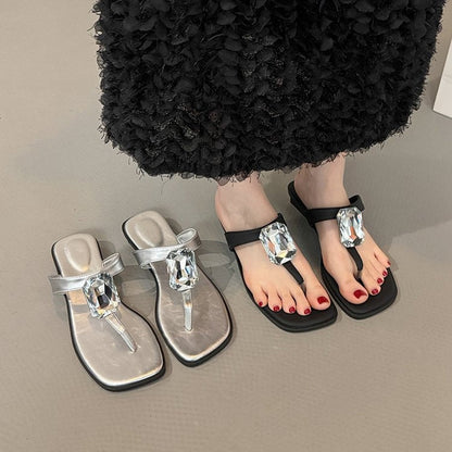 OrthoCare | Crystal Toe Ring Flat Sandals