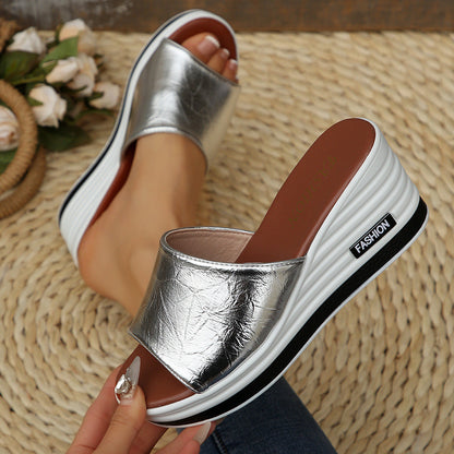 Heleneva | Women’s Orthopedic Platform Slide Wedge Sandals