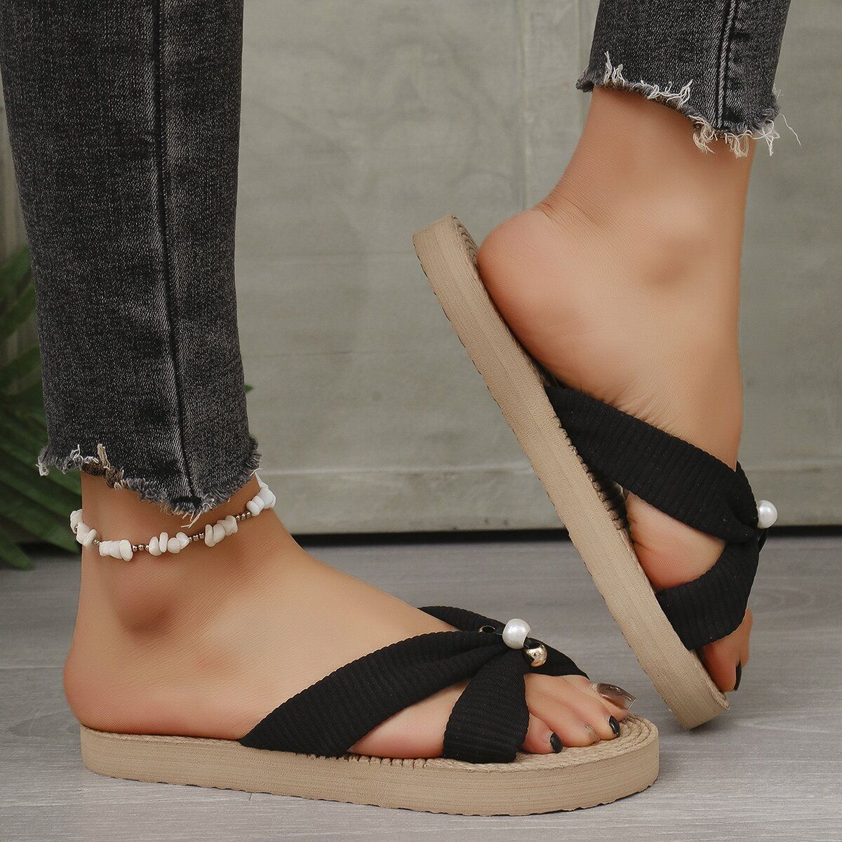 Quinette | Women’s Orthopedic Bow Knot Platform Slide Sandals