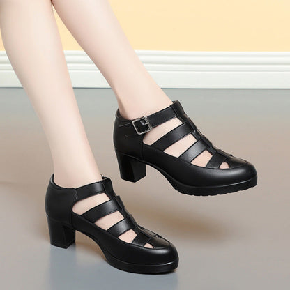 Lumielle | Women’s Orthopedic Cutout Block Heel Mary Jane Shoes