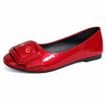 Orthopedic Buckle Ballet Flats – Soft Comfort Slip-On Dress Shoes