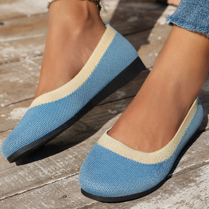 OrthoCare Women’s Two-Tone Knit Ballet Flats – Lightweight Breathable