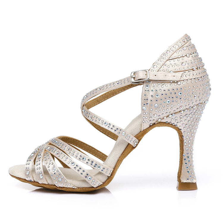 OrthoCare Latin Dance Shoes With Rhinestones - Unique Elegance