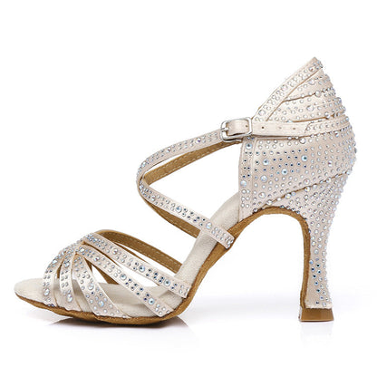 OrthoCare Latin Dance Shoes With Rhinestones - Unique Elegance