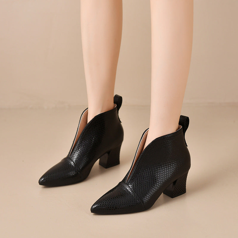 OrthoCare Martin Heeled Ankle Boots With V-Cutout
