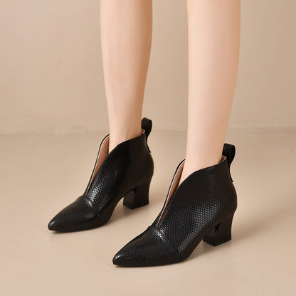 OrthoCare Martin Heeled Ankle Boots With V-Cutout