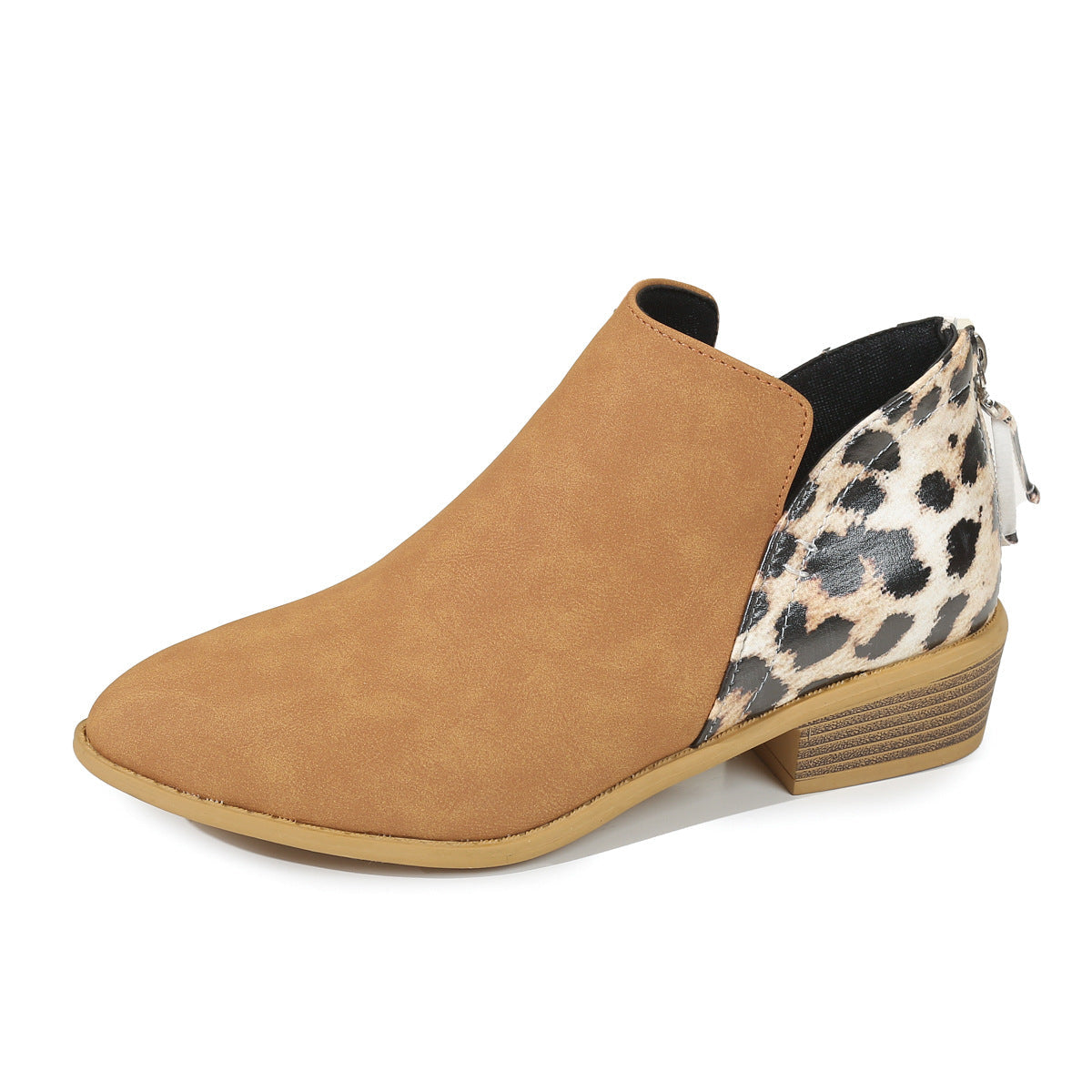 OrthoCare Leopard Boots - Chunky Heel Comfort
