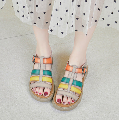 Tessara | Women’s Orthopedic Colorblock Platform Gladiator Sandals