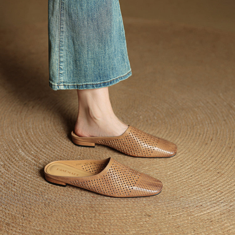 Holland | Women’s Orthopedic Perforated Pointed Toe Mule Flats