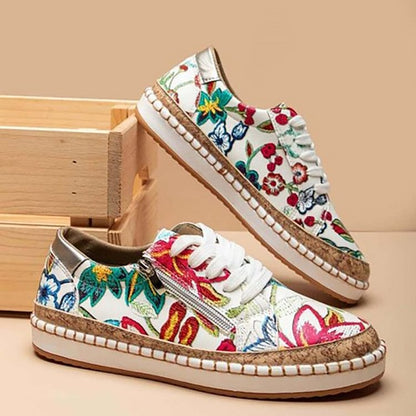 Camila | Orthopedic Floral Canvas Espadrille Sneakers – Lightweight Comfort