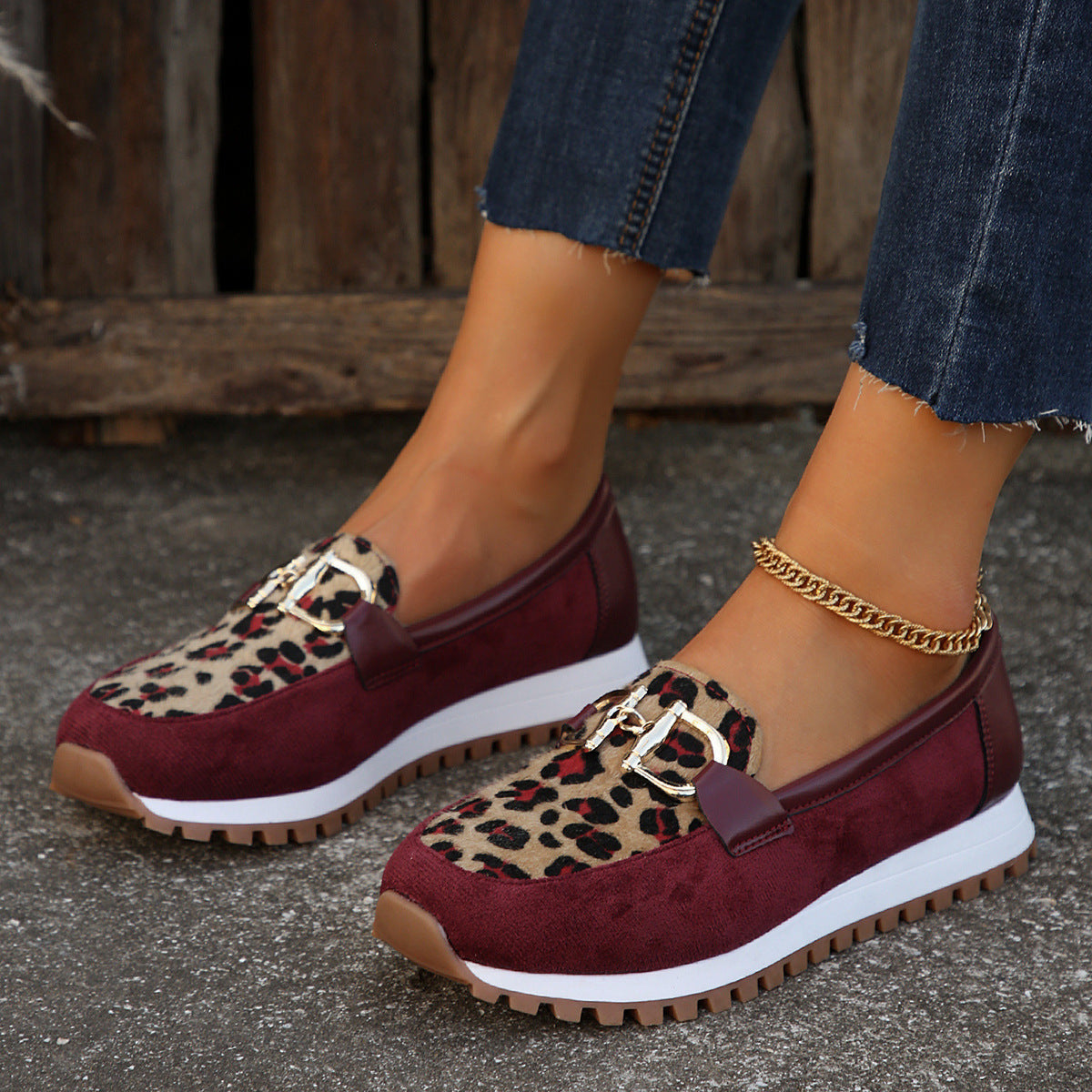 Isabeau | Women’s Orthopedic Leopard Print Slip-On Sneakers
