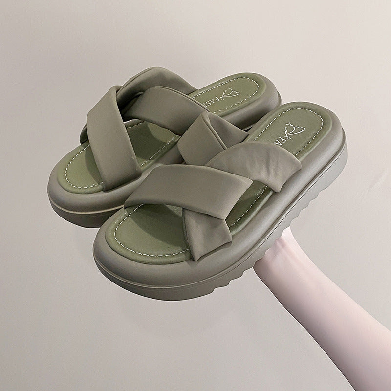 Ilithya | Women’s Orthopedic Cross Strap Platform Slides