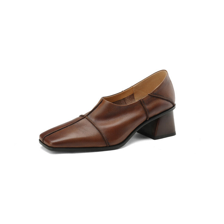 OrthoCare | Square Toe Block Heel Loafers