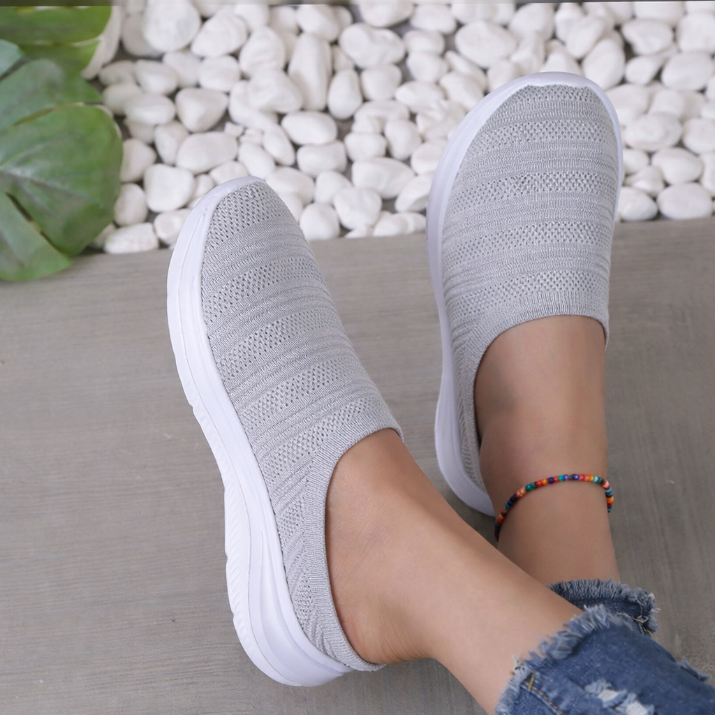 Orthopedic Knit Slip-On Sneakers – Lightweight Breathable Comfort Walking Shoes