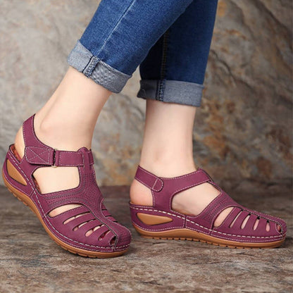 OrthoCare Plus Size Retro Wedge Sandals - Comfort And Style