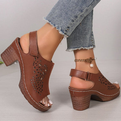 Sonya | Orthopedic Women's Wedge Thick Bottom Velcro Sandals