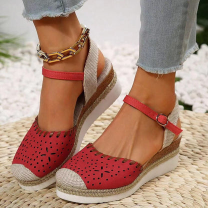 OrthoCare Breathable Woven Mary Jane Platform Sandals