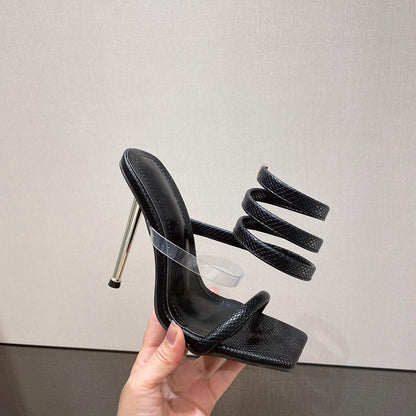 Zanira | Women’s Orthopedic Spiral Strap Stiletto Heel Sandals