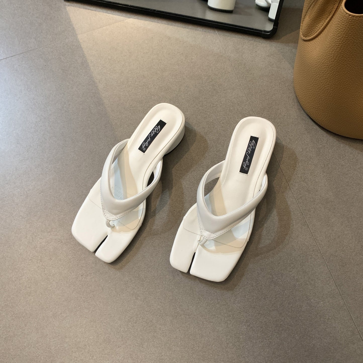 Wistera  | Women’s Orthopedic Square Toe Thong Mule Sandals