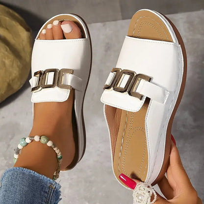 OrthoCare Wedge Sandals - Peep Toe Platform Comfort