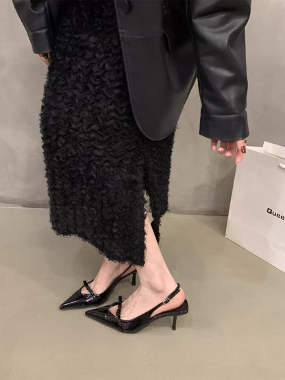 OrthoCare | Pointed Toe Slingback Kitten Heel Sandals