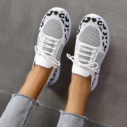 OrthoCare White Leopard Print Sneakers - Unique And Stylish