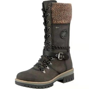 Makoto | Knit-Cuff Lace-Up Orthopedic Winter Boots