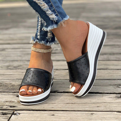 Heleneva | Women’s Orthopedic Platform Slide Wedge Sandals