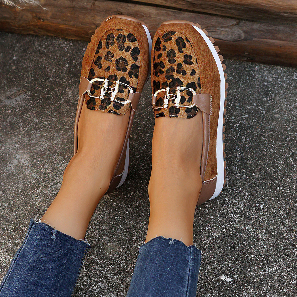 Isabeau | Women’s Orthopedic Leopard Print Slip-On Sneakers