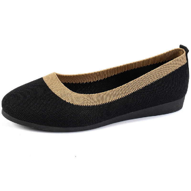 OrthoCare Women’s Two-Tone Knit Ballet Flats – Lightweight Breathable
