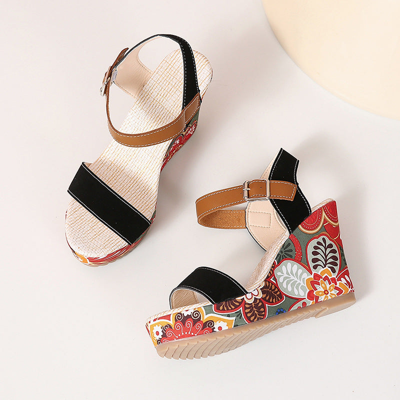 OrthoCare Floral Embroidered High Heel Sandals - Unique Elegance