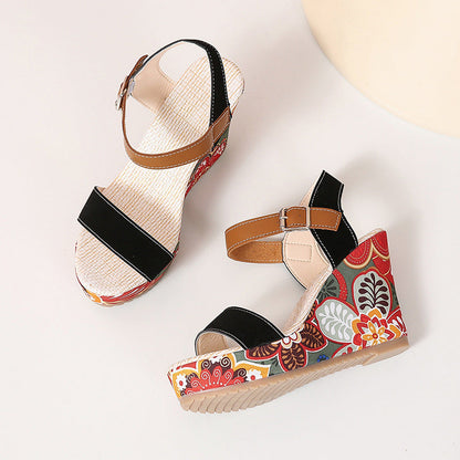 OrthoCare Floral Embroidered High Heel Sandals - Unique Elegance