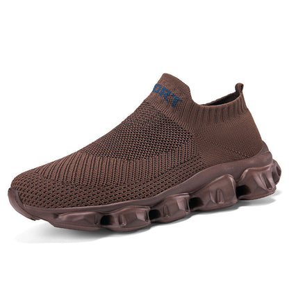 Orthopedic Air Sole Slip-On Sneakers – Breathable Knit Lightweight Comfort Walking Shoes