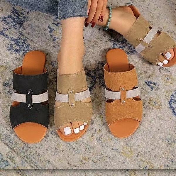 Umbria | Women’s Orthopedic Double Strap Comfort Slide Sandals