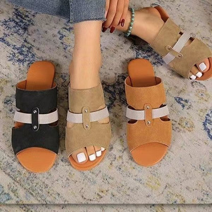 Umbria | Women’s Orthopedic Double Strap Comfort Slide Sandals