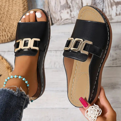 OrthoCare Wedge Sandals - Peep Toe Platform Comfort