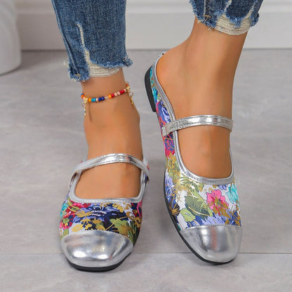 Petal | Women’s Orthopedic Floral Mary Jane Comfort Flats