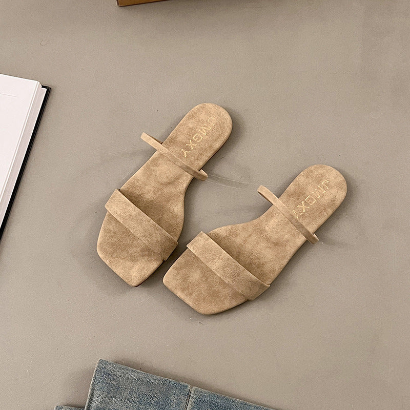 Jemira | Women’s Orthopedic Minimalist Square Toe Slide Sandals