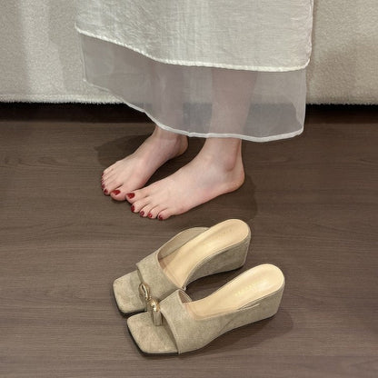 Astraea | Women’s Orthopedic Platform Slide Sandals with Bow Detail