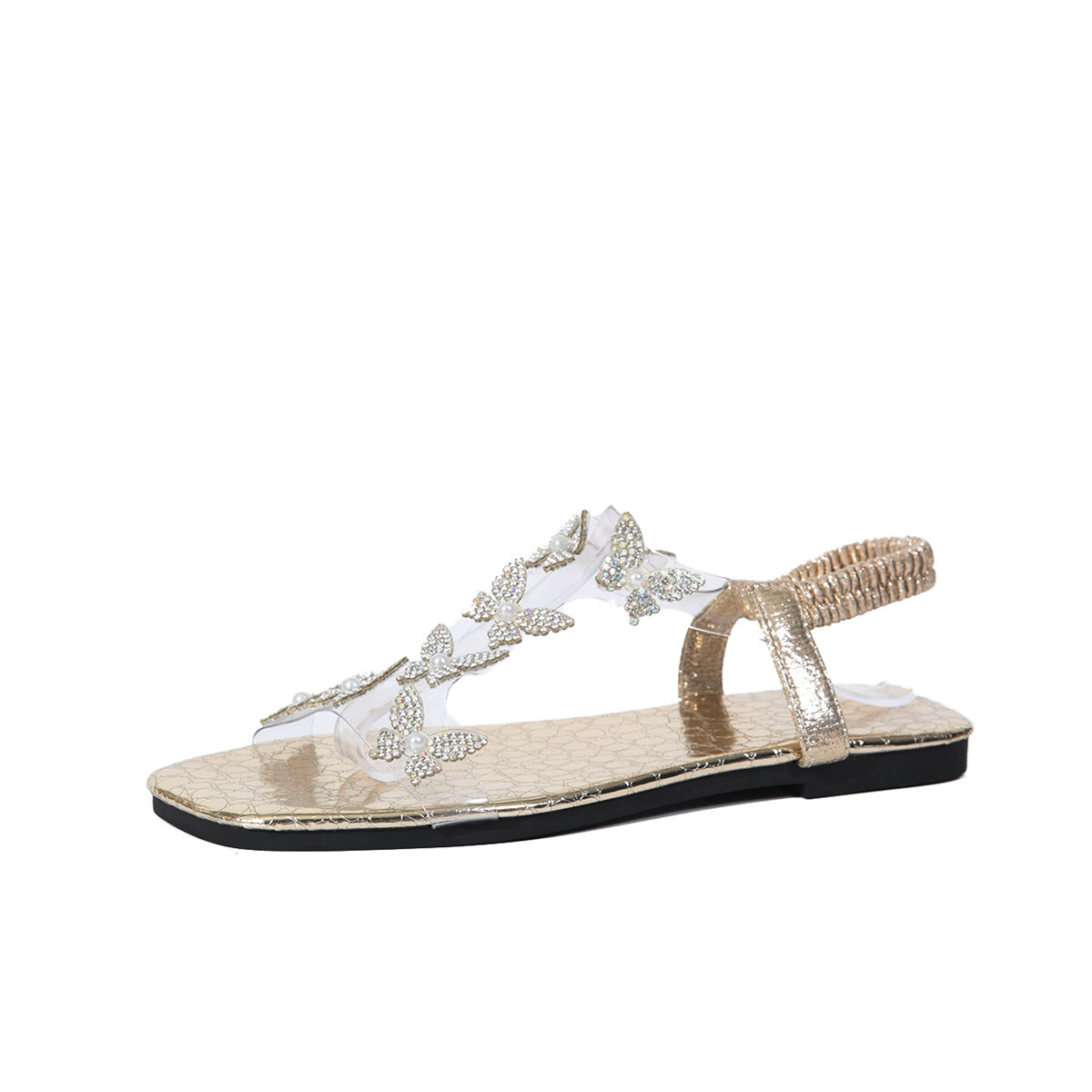 OrthoCare Rhinestone Butterfly Sandals - Unique Summer Elegance
