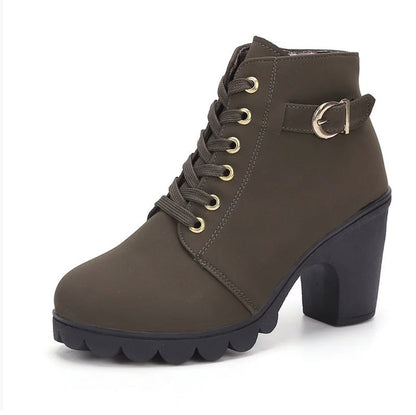 OrthoCare Leopard Print Ankle Boots - Square Heel